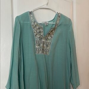Spense Teal Tunic with Silver Accents